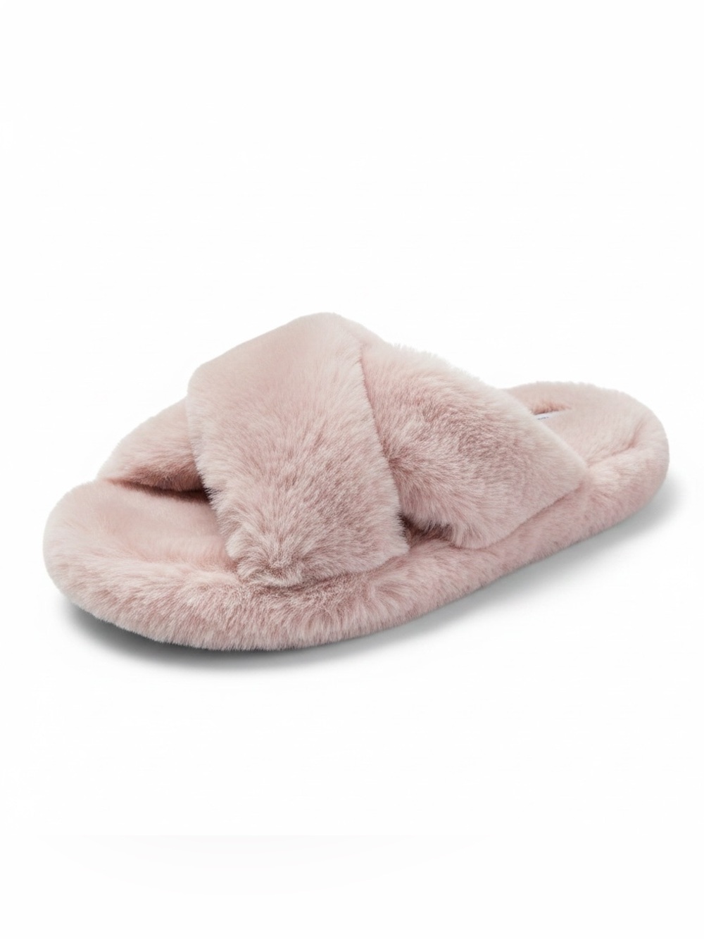 LC Lauren Conrad Plush Crisscross Slide Slippers - Light Pink